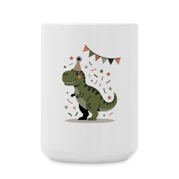 Dino Birthday Party T-Rex Design Kids - Large Mug 440 ml - white - Front