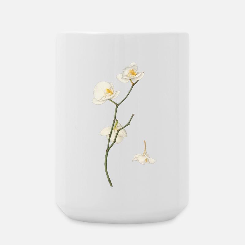 Elegante weiße Orchideenblüte - Große Tasse 440 ml - Weiß