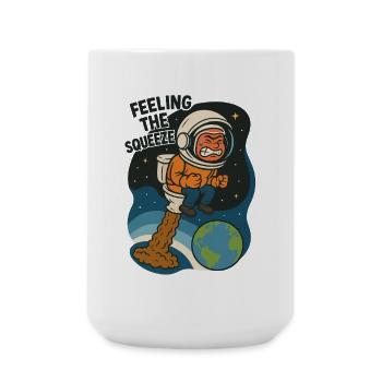 toilet bowel movement toilet funny astronaut kids - Large Mug 440 ml - white - Front