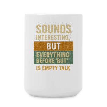 Empty Talk Motivational Quote Design - Large Mug 440 ml - white - Front