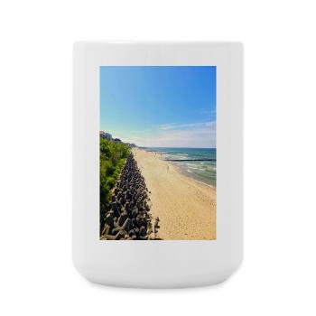 Ustronie Morskie Panorama of the Beach and surroundings - Large Mug 440 ml - white - Front