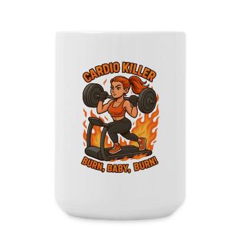 Cardio Killer Gym Girl Power Fitness Workout - Grande tasse 440 ml - blanc - Devant