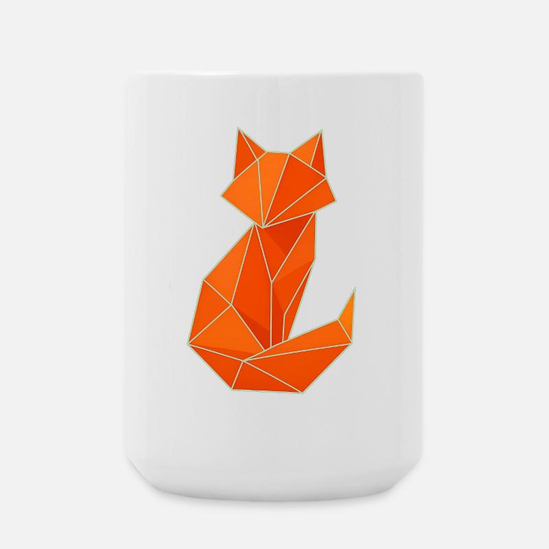 Geometric Fox - Stylish Origami Design - Large Mug 440 ml - white
