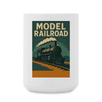 Modellbahn Zug Illustration - Große Tasse 440 ml - Weiß - Vorne