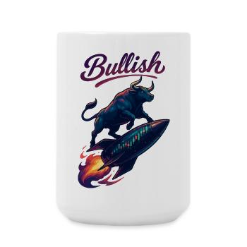 Stock Bull Bull Chart Profit Rocket Gift - Large Mug 440 ml - white - Front