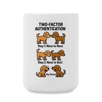 Chiens d’authentification à deux facteurs - Grande tasse 440 ml - blanc - Devant