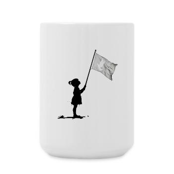 Friedenstaube Flaggenmotiv - Große Tasse 440 ml - Weiß - Vorne