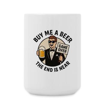 Buy Me a Beer – Bachelor Game Over Edition - Große Tasse 440 ml - Weiß - Vorne