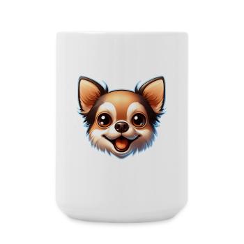 Chihuahua Dog Head Comic Cartoon - Large Mug 440 ml - white - Front