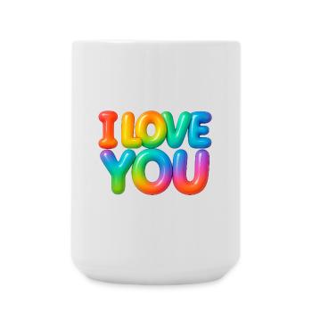 I love you - Große Tasse 440 ml - Weiß - Vorne