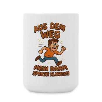 Out of the Way Toilet Intestines Plain Text - Large Mug 440 ml - white - Front