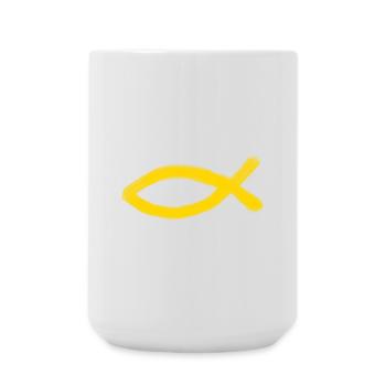 poisson Jésus jaune poisson Ichthys poisson - Grande tasse 440 ml - blanc - Devant