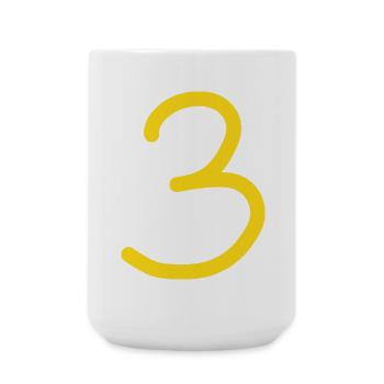 3 Nummer drei Zahl Geburtstag - Große Tasse 440 ml - Weiß - Vorne