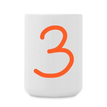 3 Nummer drei Zahl Geburtstag - Große Tasse 440 ml - Weiß - Vorne