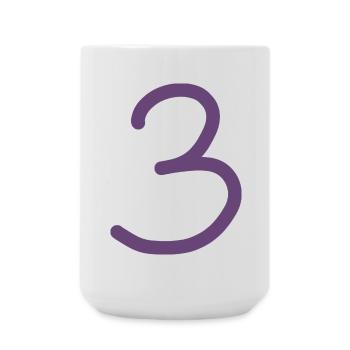 3 Nummer drei Zahl violett Geburtstag - Große Tasse 440 ml - Weiß - Vorne