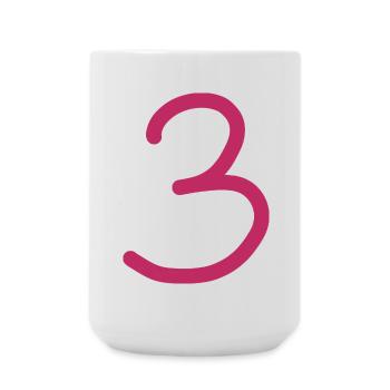 3 Nummer drei Zahl Geburtstag - Große Tasse 440 ml - Weiß - Vorne