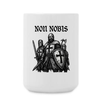 Templars after battle – NON NOBIS - Large Mug 440 ml - white - Front