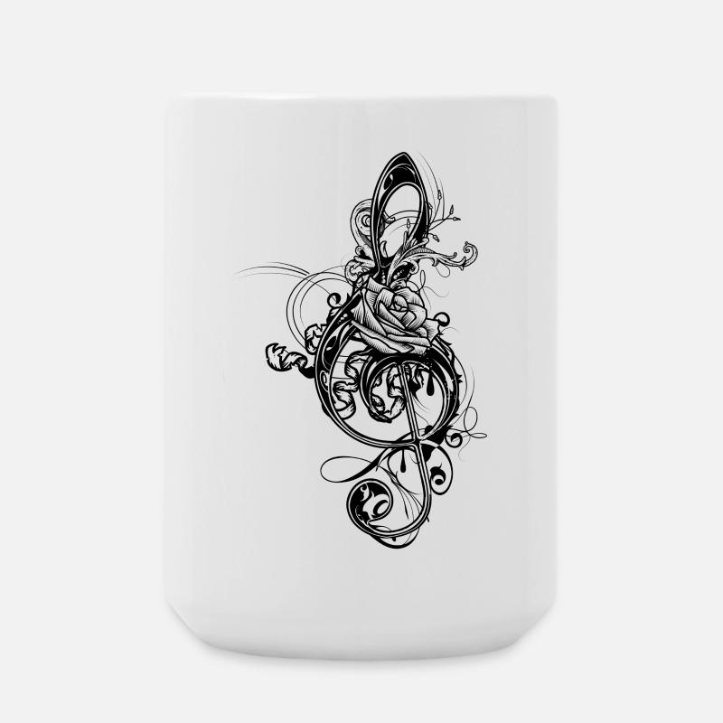 treble clef - Large Mug 440 ml - white