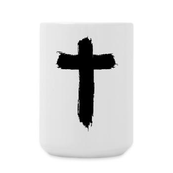 Kreuz Design im Graffiti-Style - Große Tasse 440 ml - Weiß - Vorne
