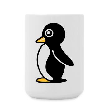 Minimalistischer Pinguin - Große Tasse 440 ml - Weiß - Vorne