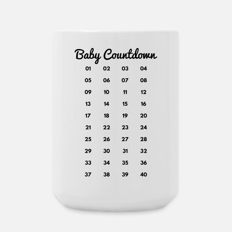 Baby Countdown Pregnancy Weeks - Large Mug 440 ml - white