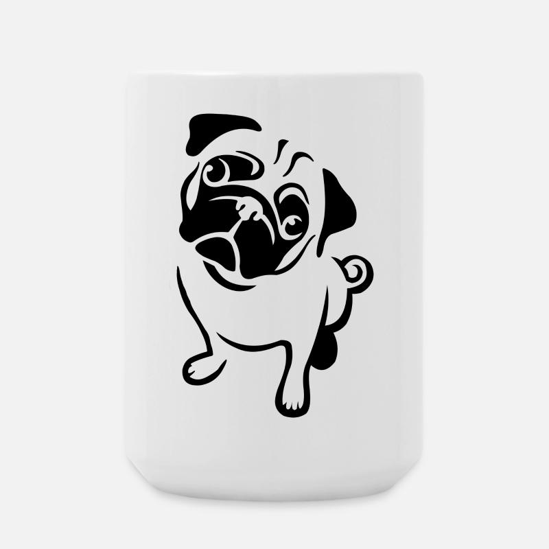 Mops - Große Tasse 440 ml - Weiß