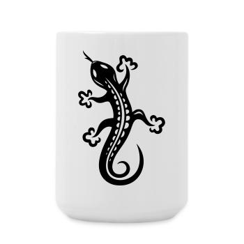 Small lizard, salamander, Tattoo. - Large Mug 440 ml - white - Front