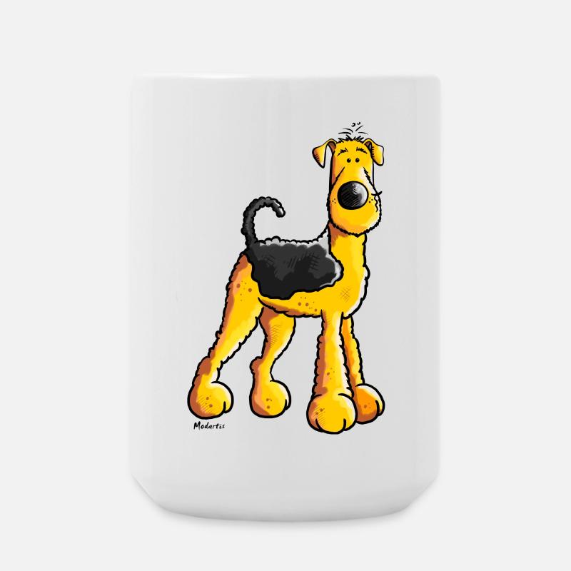 Süßer Airedale Terrier - Große Tasse 440 ml - Weiß