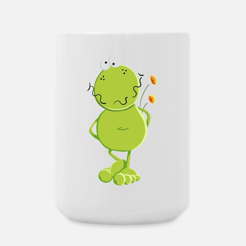 Frosch mit Blumen - Große Tasse 440 ml - Weiß
