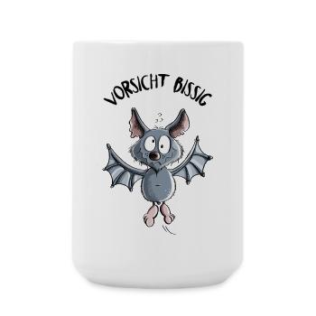 Vorsicht Bissig Fledermaus - Große Tasse 440 ml - Weiß - Vorne