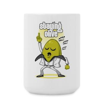 Staying olive - Large Mug 440 ml - white - Front