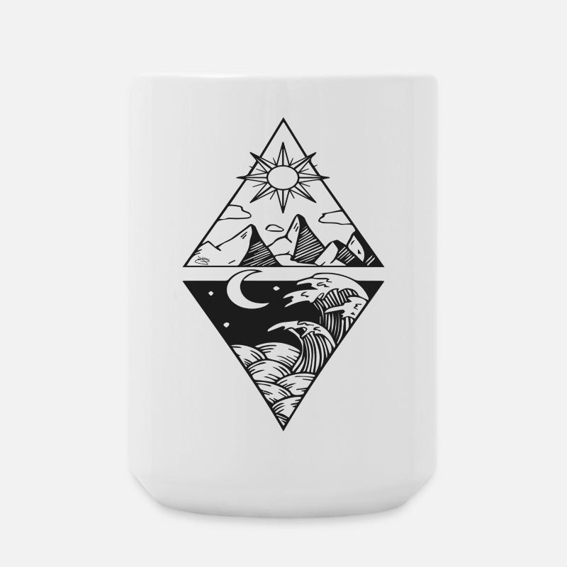 Sun and Lunar Sea Mountains - Large Mug 440 ml - white