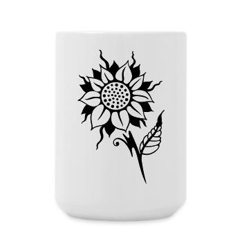 Sunflower Flower Pocket Flower - Large Mug 440 ml - white - Front
