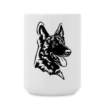 Malinois Kopf - Große Tasse 440 ml - Weiß - Vorne