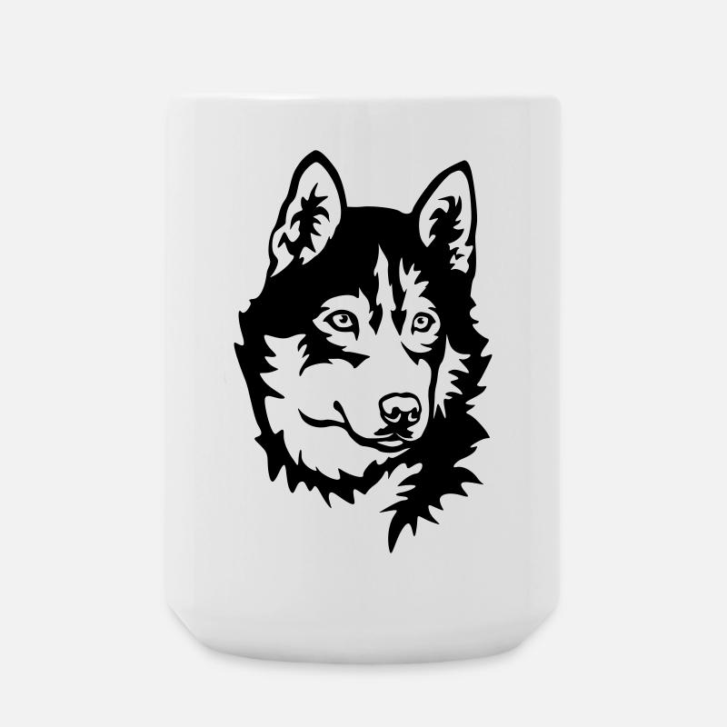 Tête de Husky - Grande tasse 440 ml - blanc