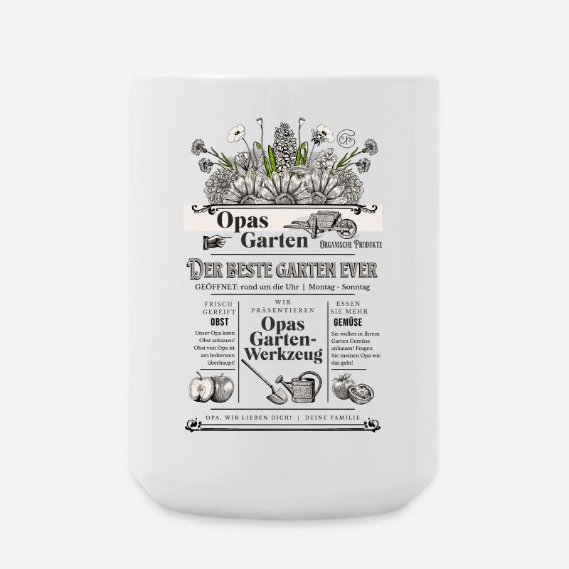 Opa Großvater Garten Gärtner Geschenk - Große Tasse 440 ml - Weiß