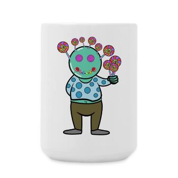 Süßigkeiten Bonbon Naschkatzen Nachspeise Lecker - Große Tasse 440 ml - Weiß - Vorne