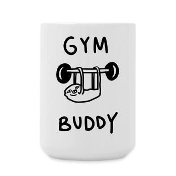 Gym Buddy Sloth - Large Mug 440 ml - white - Front