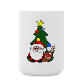 Arbre renne du Père Noël pour la fête de Noël - Grande tasse 440 ml - blanc - Devant