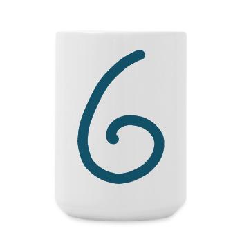 6 Number six number Birthday - Large Mug 440 ml - white - Front