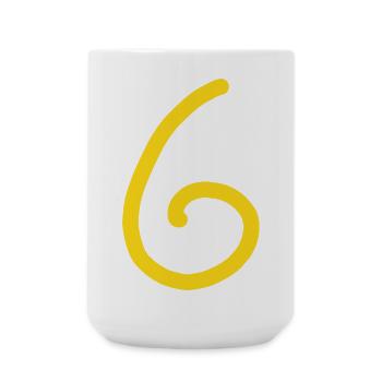 6 Number six number Birthday - Large Mug 440 ml - white - Front