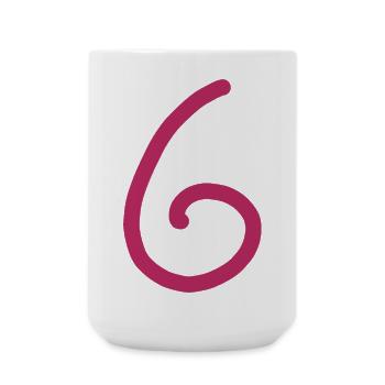 6 Number six number Birthday - Large Mug 440 ml - white - Front