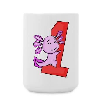 1 year old - Enrollment - Axolotl motif - Large Mug 440 ml - white - Front