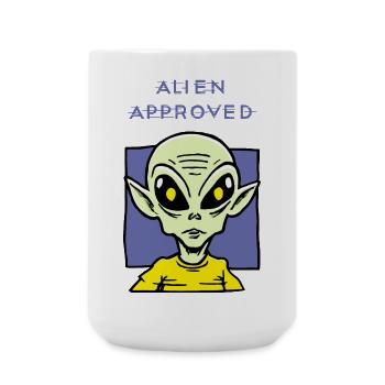 Von Außerirdischen genehmigtes gelbes Augendesign - Große Tasse 440 ml - Weiß - Vorne