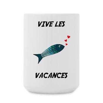 MAÎTRESSE. MAITRE. MERCI. MERCI MAÎTRESSE. POISSON - Grande tasse 440 ml - blanc - Devant