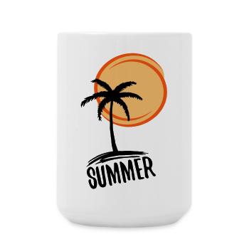 Holidays and summer in paradise (black) - Large Mug 440 ml - white - Front