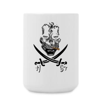 Smoking Skull Noir - Grande tasse 440 ml - blanc - Devant
