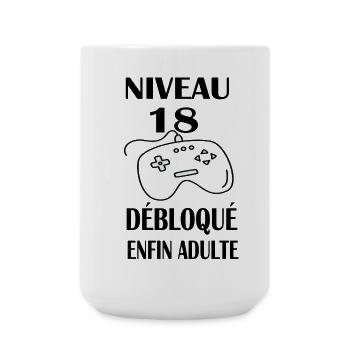 18 ans Anniversaire Garçon Cadeau Gamer T-Shirt - Grande tasse 440 ml - blanc - Devant