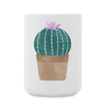 Kaktus im Blumentopf - Große Tasse 440 ml - Weiß - Vorne
