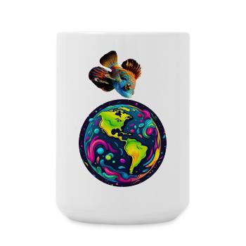 Fish and its planet - Large Mug 440 ml - white - Front